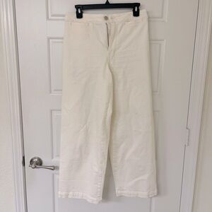Madewell White Curvy Emmett Wide-Leg Pants